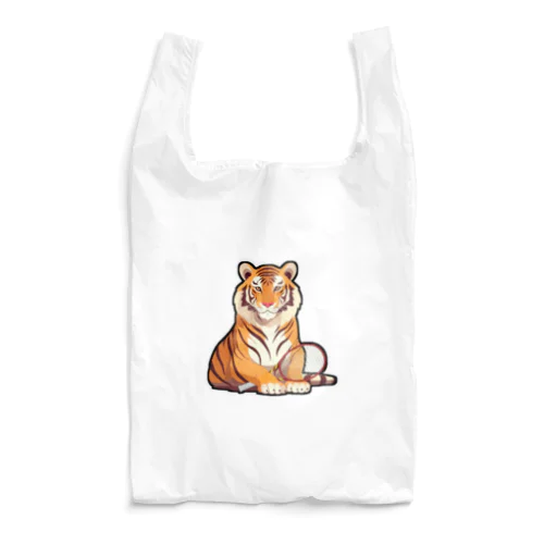 トラとテニスラケット Reusable Bag