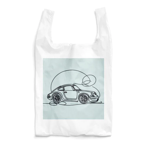 一筆書きの車のキャラクターグッズです Reusable Bag