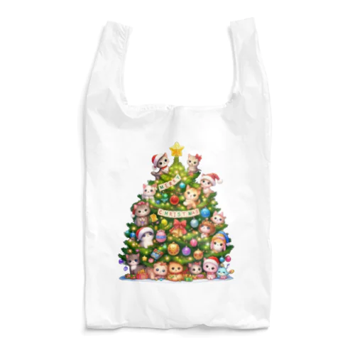 クリスマスツリーとキュートな子猫たち Reusable Bag