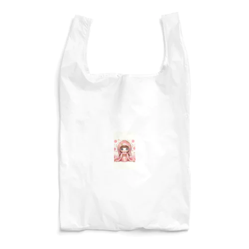 キラキラ花ミックスこけしちゃん Reusable Bag