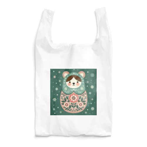 クマのマトリョーシカ（深緑） Reusable Bag