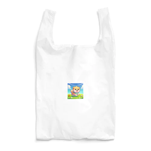 花咲く庭で楽しそうに走る柴犬ちゃん Reusable Bag