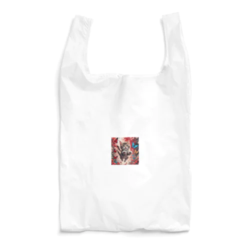 蝶々と遊ぶキトン Reusable Bag