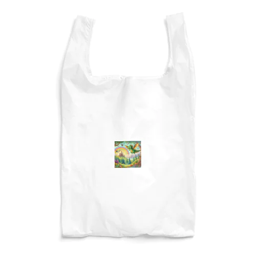 かわいいにじ色の恐竜 Reusable Bag