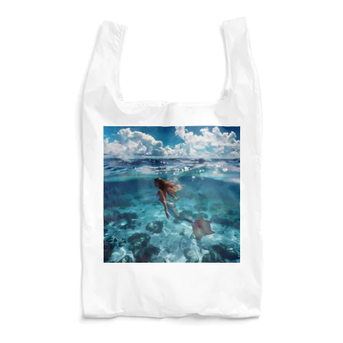 モルジブの大海原で人魚が泳いでいますsanae2074 Reusable Bag