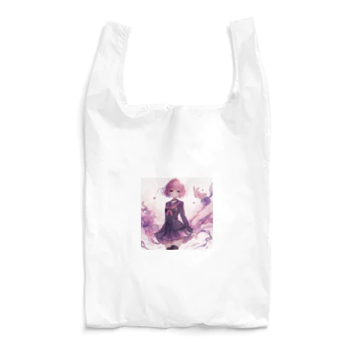 ピンクの女子高生 Reusable Bag