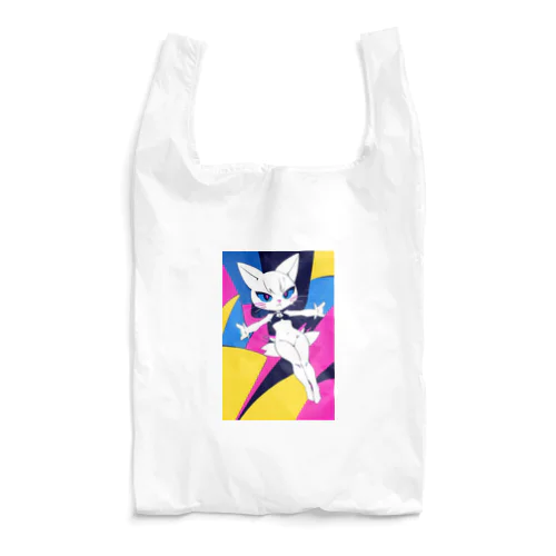 pop lady cat girl Reusable Bag