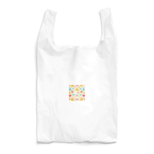 ハート　赤　ピンク　白　水色　黄色　イチゴ　可愛い Reusable Bag