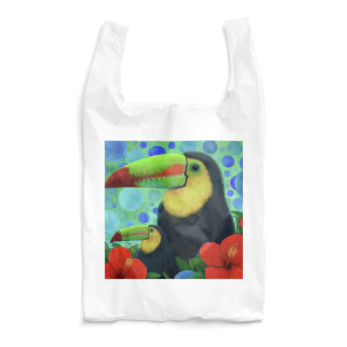 オニオオハシとハイビスカス Reusable Bag