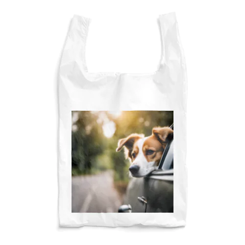 車に乗っている犬の顔 Reusable Bag