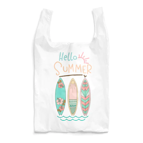 Hello Summer タイポグラフィ グラフィックデザイン Reusable Bag