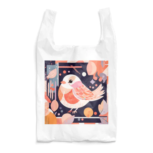 アート風の鳥 Reusable Bag