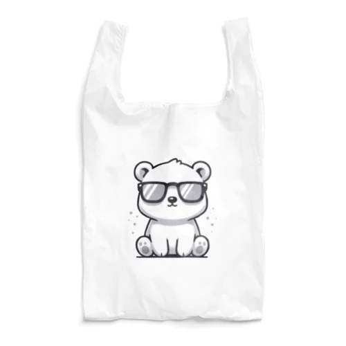 クールなサングラスのホワイトベア Reusable Bag