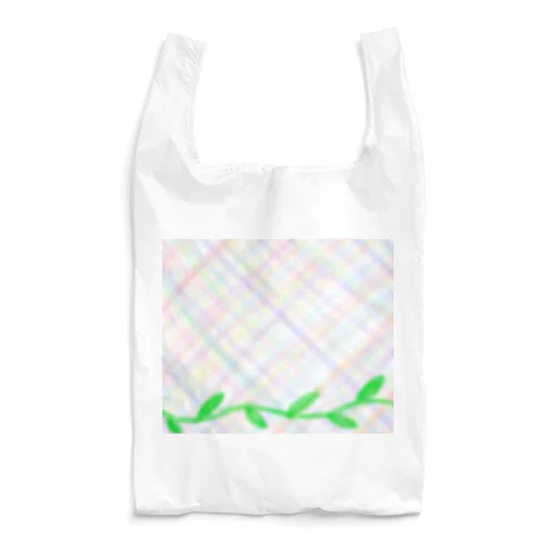 ほんわか優しいクロス模様Ⅱと葉っぱ Reusable Bag