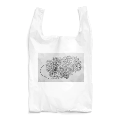 かしこいプーリー犬が転がる。 puli illustration  Reusable Bag