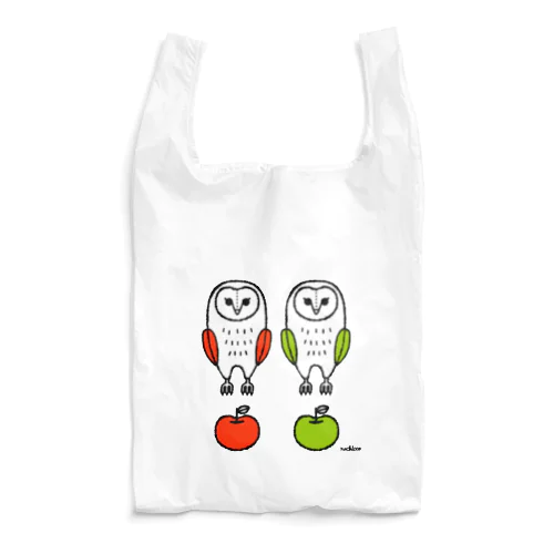 フクロウとリンゴ Reusable Bag