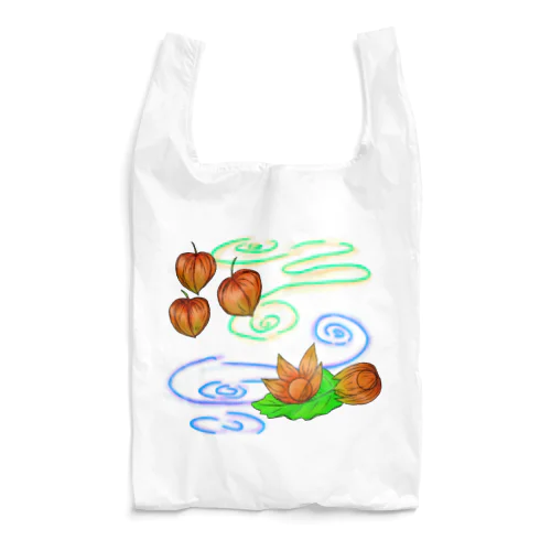 ホオズキ 水紋背景（和柄） Reusable Bag