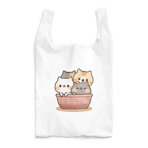 ネコがいっぱい/カゴver. Reusable Bag