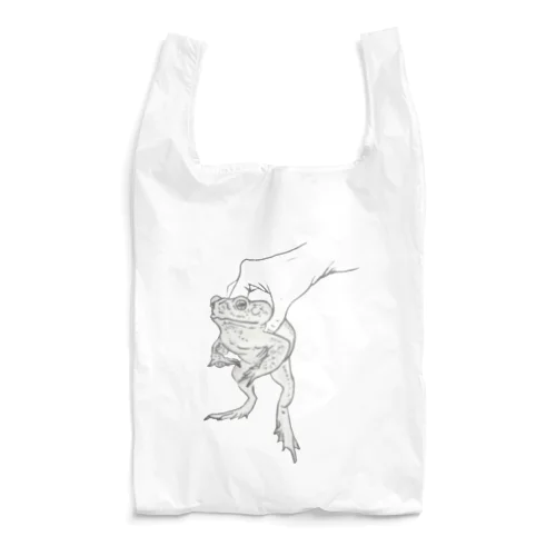 a kaeru in the hand オオヒキガエル Reusable Bag