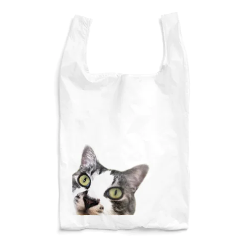 水彩画風、鼻ブチ猫さん Reusable Bag