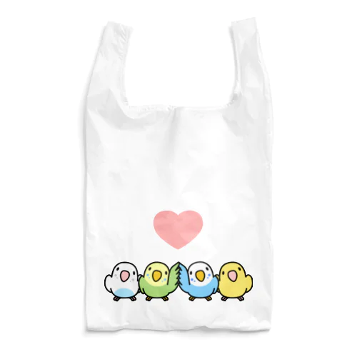 ハイタッチなかよしセキセイインコ【まめるりはことり】 Reusable Bag