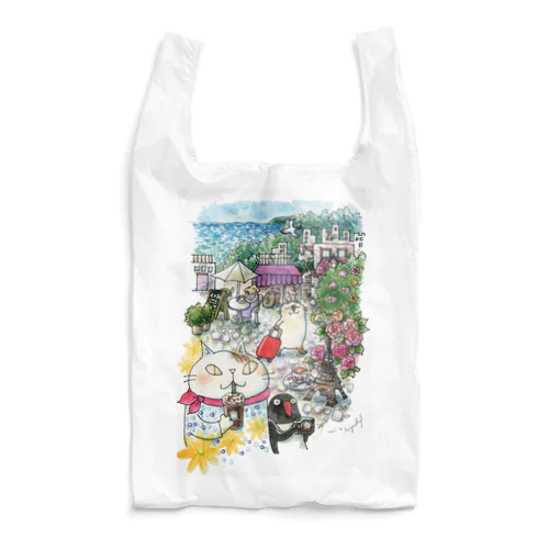 猫とペンギンと旅気分 Reusable Bag