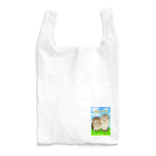 草原とメンフクロウず（ロゴ入り）② Reusable Bag
