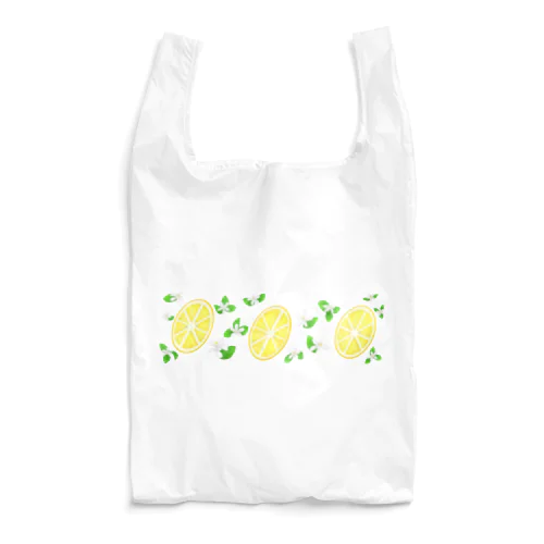 スライスレモンとレモンの花 Reusable Bag