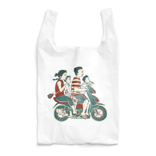 【バリの人々】バイク家族乗り Reusable Bag