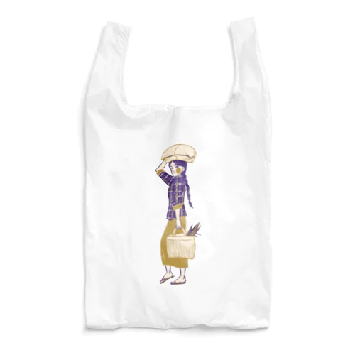 【ミャンマーの人々】マーケットの女性 Reusable Bag