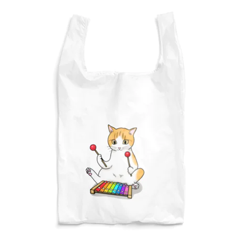 木琴を叩く猫 Reusable Bag
