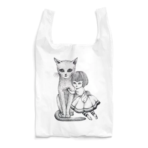 猫と少女 Reusable Bag