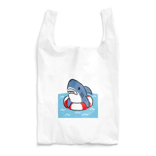うきわでうかぶサメ Reusable Bag