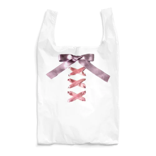 Pink × Lavender Lased-up Ribbon Reusable Bag