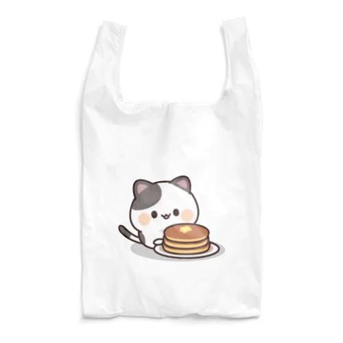 感情豊かなくろぶちにゃんこ　ホットケーキver. Reusable Bag