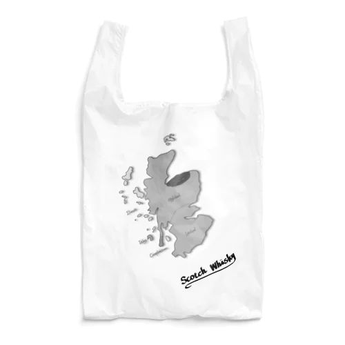Scotch Whisky‘s  map (モノクロver) Reusable Bag
