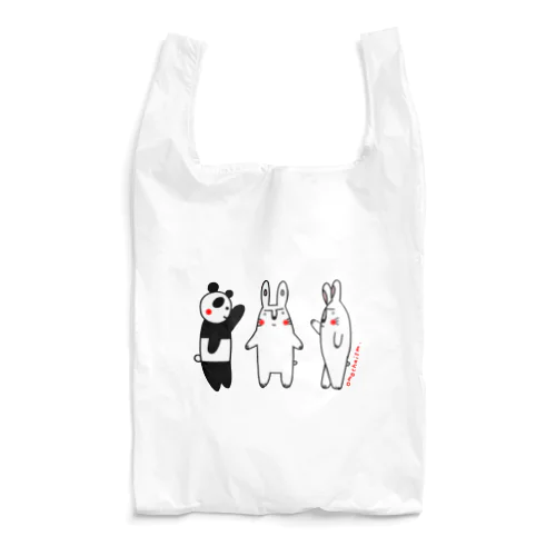 どうぶつさんシリーズ　パンダさんとうさぎさんあいさつする Reusable Bag