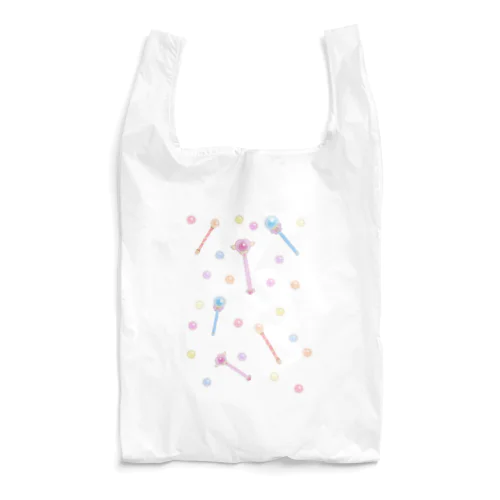 魔法少女のゆめかわステッキ&パステルカラーの魔法玉石 Reusable Bag