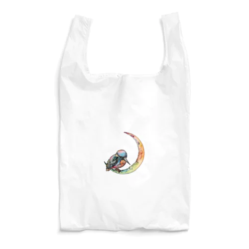 Kingfisher on the moon【colorful】 Reusable Bag