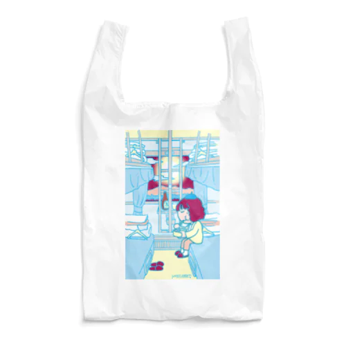 鉄道：開放寝台＋駅弁＋YASCORN（水色） Reusable Bag