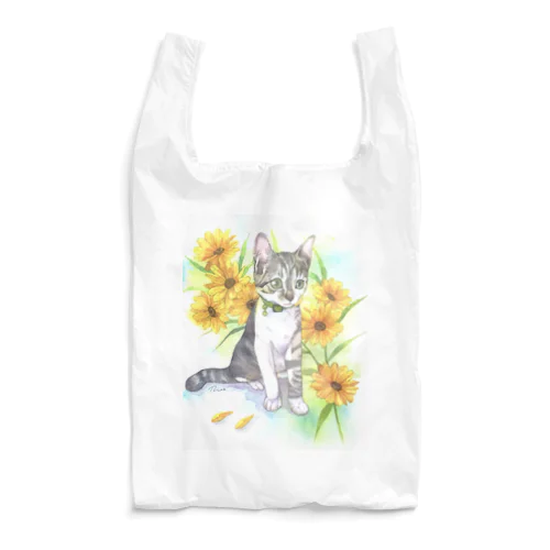 子猫とヒマワリ Reusable Bag