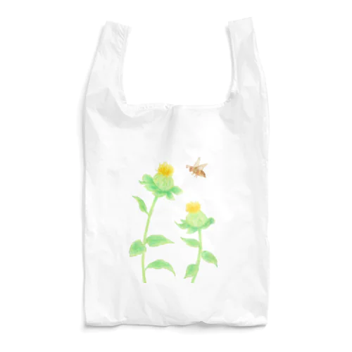 みつばちと紅花 Reusable Bag