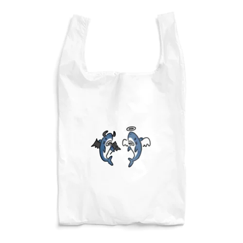 天使と悪魔に扮するサメ Reusable Bag