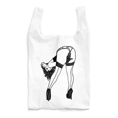 ピンナップガール うの（黒線） Reusable Bag