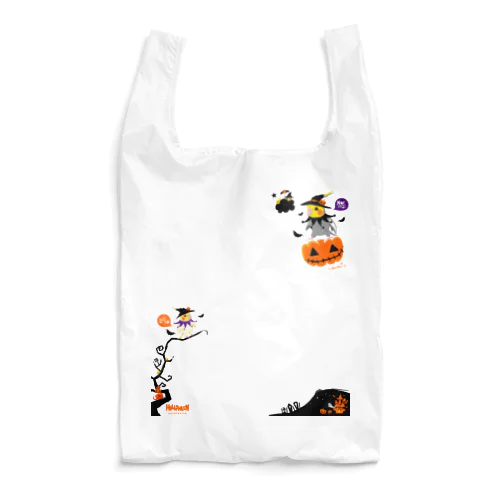 Flying Pumpkin オカメインコのハロウィン 大きめワンポイント系 0461 Reusable Bag