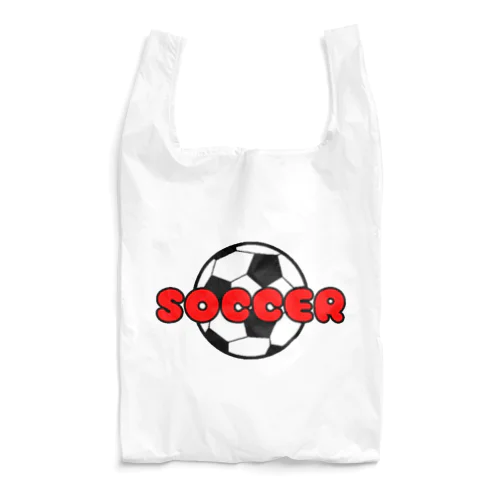 サッカーボール柄（レッド） Reusable Bag