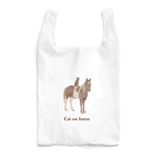 文字あり 馬に猫 Reusable Bag