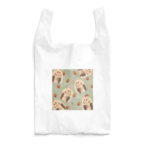 もふもふエゾタヌキ 緑 Reusable Bag