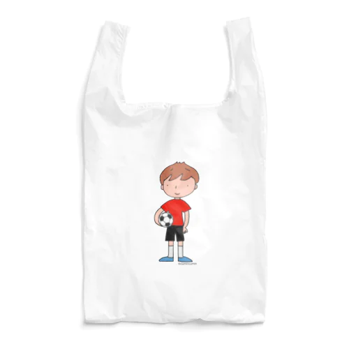 サッカーボールと少年(カラー)枠無 Reusable Bag