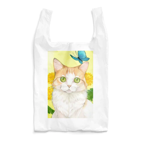 タンポポと白茶猫 Reusable Bag